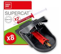 KALANKA-Piège à Souris PRO SuperCat \u2013 Prêt à l`Emploi, Spécifique aux Souris \u2013 Capture Instantanée et Hygiénique \u2013 Réutilisable - 8 Pièges + 2 Seringues à Appât