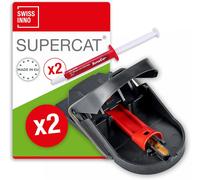 KALANKA-Piège à Souris PRO SuperCat \u2013 Prêt à l`Emploi, Spécifique aux Souris \u2013 Capture Instantanée et Hygiénique \u2013 Réutilisable - 2 Pièges + 2 Seringues à Appât