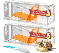 KALANKA-Piege a Souris Vivante 2P Attrape Souris Humain Réutilisable avec Ventilation Piege Rat Grand Format pour sans Violence Facile à Nettoyer Ibération sans Contact