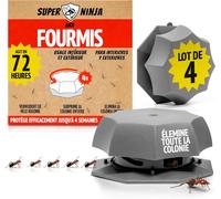 KALANKA-Pièges Anti Fourmis \u2013 Lot de 4, Anti Fourmis Maison d`Intérieur - Appât Liquide Prêt à l`Emploi, Élimine la Reine et la Colonie, Sûr pour Enfants et Animaux, Usage Intérieur/Extérieur