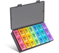 Kalanka-Pilulier Semainier Français 7 Jours 21 Compartiments 3 Fois Multicolores Pilulier Hebdomadaire Boîte À Medicaments