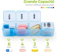 Kalanka-Pilulier Semainier Français 7 Jours 28 Compartiments 4 Fois Multicolores Pilulier Hebdomadaire Boîte À Medicaments