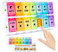 Kalanka-Pilulier Semainier Matin Et Soir, Semainier Medicament 14 Compartiments Pilulier 7 Jours Grande Capacité Plus Rangement Boite De Médicaments Pilbox Semainier 2 Fois Par Jour