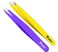 Kalanka-Pince A Epiler Professionnelle Acier Inoxydable Precision Écharde Oblique Pointe Pince À Épiler Inclinée Sourcils Pour Enlèvement Des Poils Incarnés Et Cils Pour Homme Et Femme 2 Pièces