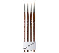 KALANKA-Pinceau Série 8504 MARTRE IMTATION Sable, Set 4 pcs 6/0 , 3/0, 2/0 ,0. ( France)