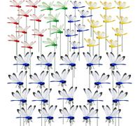 KALANKA-Piquets de Libellules de Papillons de Jardin, 50 PCS Libellule de Jardin Ornements de Jardin, Libellules avec Batonnets pour D¿¿coration de Plante, Terrasse Patio, D¿¿coration de Jardin
