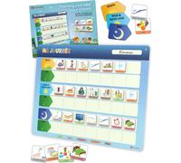 KALANKA-® Planning journalier pour Enfants - Tableau magnétique Montessori Enfants avec 147 aimants et cordelette - Entièrement inscriptible et effaçable - Apprendre Les routines Quotidiennes