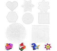 KALANKA-Plaque de perle carrée,Carré de perle de fusible,Ensemble de planche de perles,Plaque à perles petite transparente,Panneau de perles en plastique,perles à repasser en plastique (8 pièces)