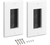 KALANKA-Plaque Murale Brosse - Lot de 2X Passe-câble Murale Sortie connecteur Audio vidéo - Prise encastrable pour Passage de câble TV HDMI Hi-FI
