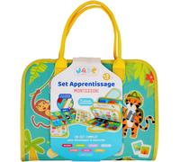 KALANKA-- Pochette d'Activités - Montessori - 141512 - Jeu Educatif - Multicolore - Tissus - Voyage - Sensoriel - Jeu pour Enfant -Design Français - Jade - 28 cm x 33 cm - À Partir de 3 Ans