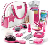 KALANKA-Pochette de jeu pour filles et tout-petits - Accessoires pour filles: téléphone jouet, portefeuille cartes crédit, clés, maquillage imaginaire pour jeux de rôle, jouets pour filles de 3 4 5 6