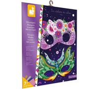 KALANKA-- Pochette Mosaïques Masques - les Ateliers du Calme - Kit Loisir Créatif Enfant - Apprentissage Motricité fine et Concentration - dès 7 ans, J07956, violet, vert, jaune