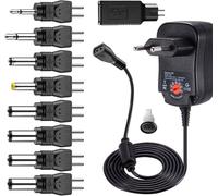 KALANKA-Polarité Réversible 12W Adaptateur Secteur Universel AC à DC 3V 4.5V 5V 6V 7.5V 9V 12V 1A Transformateur d'alimentation à Découpage avec 9 Connecteurs DC pour électroniques Ménagers, 1000mA M