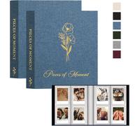 Kalanka-Polaroid Album Photo 208 Pochette 2 Paquets, Mini Album Pour Fujifilm Instax Mini 12 11 9 90 8 8+ 7s 40 70 Polaroid Snap Pic-300 Z2300 Socialmatic Instant Camera Zip Instant Printer, Bleu