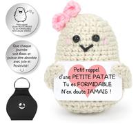 KALANKA-Pomme de Terre Positive, Petite Patate en Français, Poupées de Pomme Terre avec Carte Positive et Câlin Porte Bonheur, Inspirant Cadeaux pour Homme Femme Enfant Couple Collègue