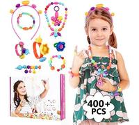 KALANKA-Pop Perles, 400 Pcs Kit Frabrication à Bijoux pour Enfant Education en Arts et Creations, Bracelets,Bagues pour Enfants Filles
