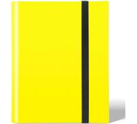 KALANKA-Porte Carte à Collectionner, Classeur Cartes 24 Pages Capacité de 432 Cartes,Étanche Jeu de Farde Carte, Sangle Elastique Empêche la Carte de Tomber (Jaune)