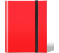 KALANKA-Porte Carte à Collectionner, Classeur Cartes 24 Pages Capacité de 432 Cartes,Étanche Jeu de Farde Carte, Sangle Elastique Empêche la Carte de Tomber(Rouge)