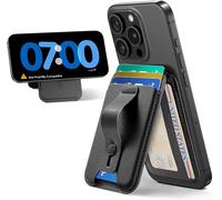 Kalanka-Porte Carte Avec Magsafe, 5 Cartes, Support Réglable, Boucle À Prise Sécurisée, Magnétique Wallet Pour Iphone 16/15/14/13/12, Pas Pour Iphone 13/12 Mini, Non Compatible Avec Localiser, Noir