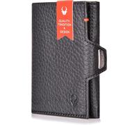 KALANKA-Porte Carte NextGen Portefeuille avec Protection RFID Portefeuille Homme Cuir Mince sans Pochette à Monnaie Etui Jusqu'à 11 Cartes Porte Monnaie Homme Grainé Nappa Noir