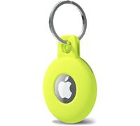 KALANKA-Porte-clés Airtag en silicone avec porte-clés, coque Air Tag - Accessoires mignons pour enfants, bagages, collier de chien de voiture, compatible avec Apple Airtag Case Tracker, jaune fluo