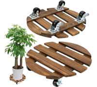 Kalanka-Porte Plante A Roulettes, Lot De 2 Support Plante Roulette 40x40cm, Supports De Pots De Fleurs À Roulettes, Plateau A Roulette Capacité De 100kg, Plateau Roulant Pour Extérieur À Intérieur