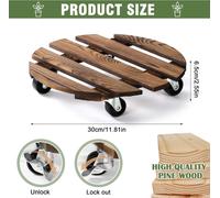 Kalanka-Porte Plante A Roulettes, Lot De 2 Supports De Pots De Fleurs À Roulettes Ø 300 Mm, Support Plante Roulette, Capacité De 100kg, Plateau A Roulette Pour Extérieur À Intérieur