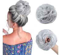 Kalanka-Postiche Cheveux Naturel 55g, Bouclé Chignon, Gris, Grand Chignon Extensions De Cheveux Synthétiques Pour Femmes Et Filles