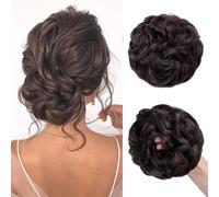 Kalanka-Postiche Cheveux Naturel 55g, Bouclé Postiche Chignon, Brun, Grand Chignon Postiche Cheveux Extensions De Cheveux Synthétiques Pour Femmes Et Filles