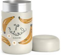 Kalanka-, Pot Isotherme , Boîte Isotherme Pour Bébé 100% Inox. Maintient La Température Pendant Plus De 6 Heures. Hermétique, Fermeture À Vis. Qualité Et Résistance. 400 Ml. Banane, Gris