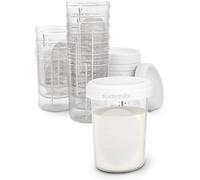 Kalanka-, Pots De Conservation Du Lait Maternel, Couvercles Vissables, Hermétiques, Graduation, Zone Marquage, Passe Au Micro-Onde, Lave-Vaisselle, Congélateur (10 X 180 Ml)