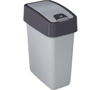 Kalanka-Poubelle Premium Avec Couvercle Basculant, Soft Touch, 10 L, Magne, Argent