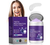 Kalanka-Poudre De Blanchiment Des Dents Blanche, Poudre Blanchissante Dents Avec Mini Spatule Incurvée, Poudree Minérale Pour Dent, Teeth Whitening Powder Avec Spatule Maquillage, 50g Blanc