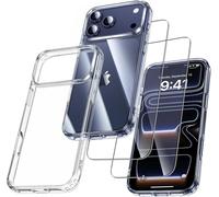 Kalanka-Pour Iphone 17 Pro Max Coque - 3 En 1 Kit Case Protection Pour Iphone 17 Pro Max,1 Cover & 2 Verre Tremp¿¿ - Transparent