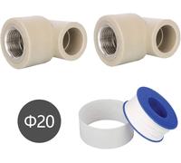 Kalanka-Ppr Plastique Accessoires De Tuyaux - 2 Pièces De 20mm/25mm Coude Raccords De Tuyaux Et 1 Pièce De Ptfe Ruban