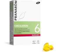 Kalanka-Pranarôm - Oléocaps 6 - Circulation - Aux Huiles Essentielles Ciblées - Romarin, Genévrier, Citron, Gingembre & Pin Sylvestre - 100% Naturelle Et Bio - Hect - 30 Capsules Prédosées