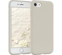 Kalanka-Premium Housse Silicone Pour Iphone Se 2022 Avec Protection Pour Appareil Photo Et Doublure Intérieure Étui En Silicone Housse De Protection Bumper Handy Case En Taupe