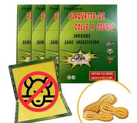 KALANKA-Present¿ - NEW 2022 - 4 Plaques ultra collante pour souris et rats parfumées aux CACAHUÈTES, piège à glu pour souris et Rats professionel, Piège collant, Piège à rat, piege a souris, Taille