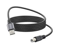 KALANKA-Printer Cable, USB 2.0 A Male to USB B Scanner Cord Printer, USB Cable A to B 2.0 Nylon Braided Compatible with HP, Dell, Brother, Xerox, Samsung and Others (1M)
