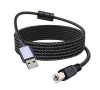 KALANKA-Printer Cable, USB 2.0 A Male to USB B Scanner Cord Printer, USB Cable A to B 2.0 Nylon Braided Compatible with HP, Dell, Brother, Xerox, Samsung and Others (3M)