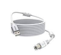 KALANKA-Printer Cable, USB 2.0 A Male to USB B Scanner Cord Printer, USB Cable A to B 2.0 Nylon Braided Compatible with HP, Dell, Brother, Xerox, Samsung and others (5M)