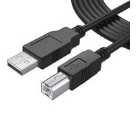 KALANKA-Printer Cable, USB 2.0 Type A to Type B Cable, Compatible with HP, Epson, Canon, Brother, Lexmark, Scanner, Hard Drive, Digital Photography, Black, 50cm