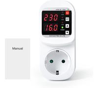 KALANKA-Prise de Parafoudre et Surtension LED Réglable Adaptateur de Prise de Protection Contre Les surtensions Prise de Protection Contre la Foudre 220V AC 16A Arrêt Automatique en Cas de Surtension