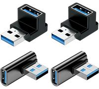 KALANKA-Prise USB, 4 Embouts US-B Adaptateur d¿Angle différent à 90 degrés, Prise à Angle Droit pour Le Transfert de données Compatible avec la Plupart des périphériques USB, Adaptateur