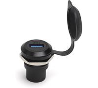 KALANKA-Prise USB encastrable Panneau ¿ Connecteur USB 3.0 Type A Rond avec Capuchon Anti-poussière ¿ Raccord Femelle-Femelle à vis pour Transfert de données Voiture, Industrie, scène