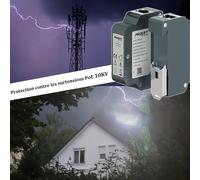 KALANKA-PROCET Protection contre les surtensions industrielle pour rail DIN PoE IEEE802.3af/at/bt/PoE++ Gigabit PoE 10 KV Ethernet, parasurtenseur RJ45, -40 ¿ à 85 ¿, boîtier en alliage de zinc