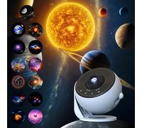 KALANKA-Projecteur Ciel Etoile, Projecteur Galaxie Pro 2025 avec 13 Disques de Films, 15 Bruit Blanc Veilleuse Planetarium Projecteurs avec Bluetooth, Conférencier et Télécommande, Rotation 360°, Bla
