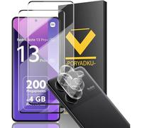 KALANKA-Protection D'écran pour Xiaomi Redmi Note 13 Pro Plus 5G/ Pro+ 5G 6,55 Pouces, Verre Trempé 2 Pièces + Caméra Protecteur 2 Pièces, Anti-empreintes digitales, 9H Dureté, Sans Bulle