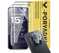 KALANKA-Protection D'écran pour Xiaomi Redmi Note 15 Pro Plus 5G / Note 15 Pro+ 6,83 Pouces, Verre Trempé 2 Pièces + Caméra Protecteur 2 Pièces, Anti-empreintes digitales, 9H Dureté, Sans Bulle