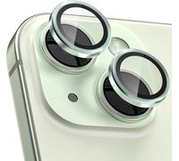KALANKA-Protection Objectif Caméra Arrière pour iPhone 15 6,1 Pouces & iPhone 15 Plus 6,7 Pouces, Accessoire Verre Trempé Anti-rayures Ultra Résistant Individuel Film, Vert